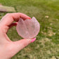 Rose Quartz Crystal Cat Carving: Meditation Stone, Animal Figurine