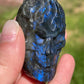 Labradorite Halloween Skull Carving