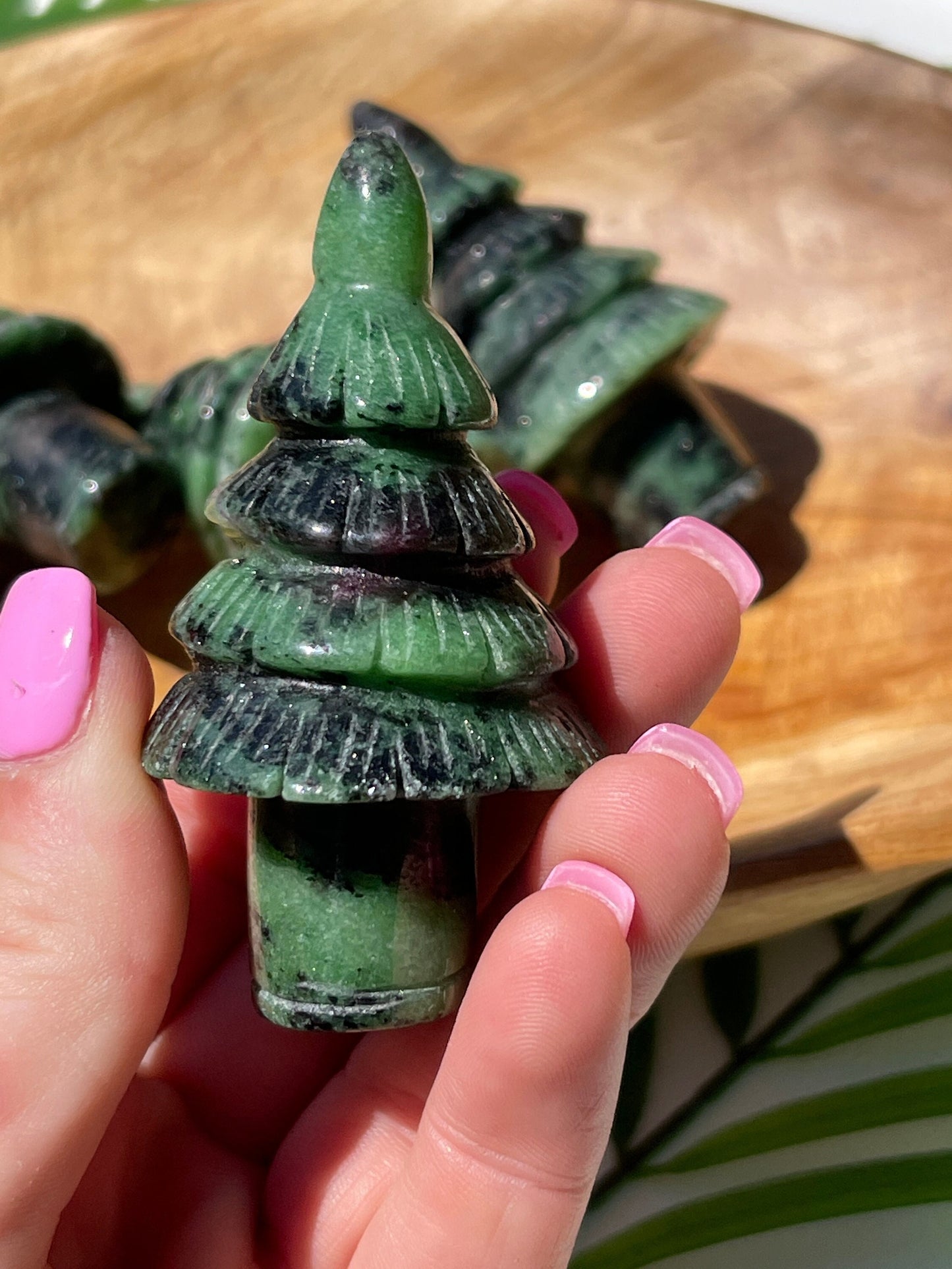 1 Ruby zoisite christmas tree carving