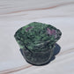 Ruby Zoisite Crystal Rose Carving: UV Reactive Flower
