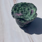 Ruby Zoisite Crystal Rose Carving: UV Reactive Flower