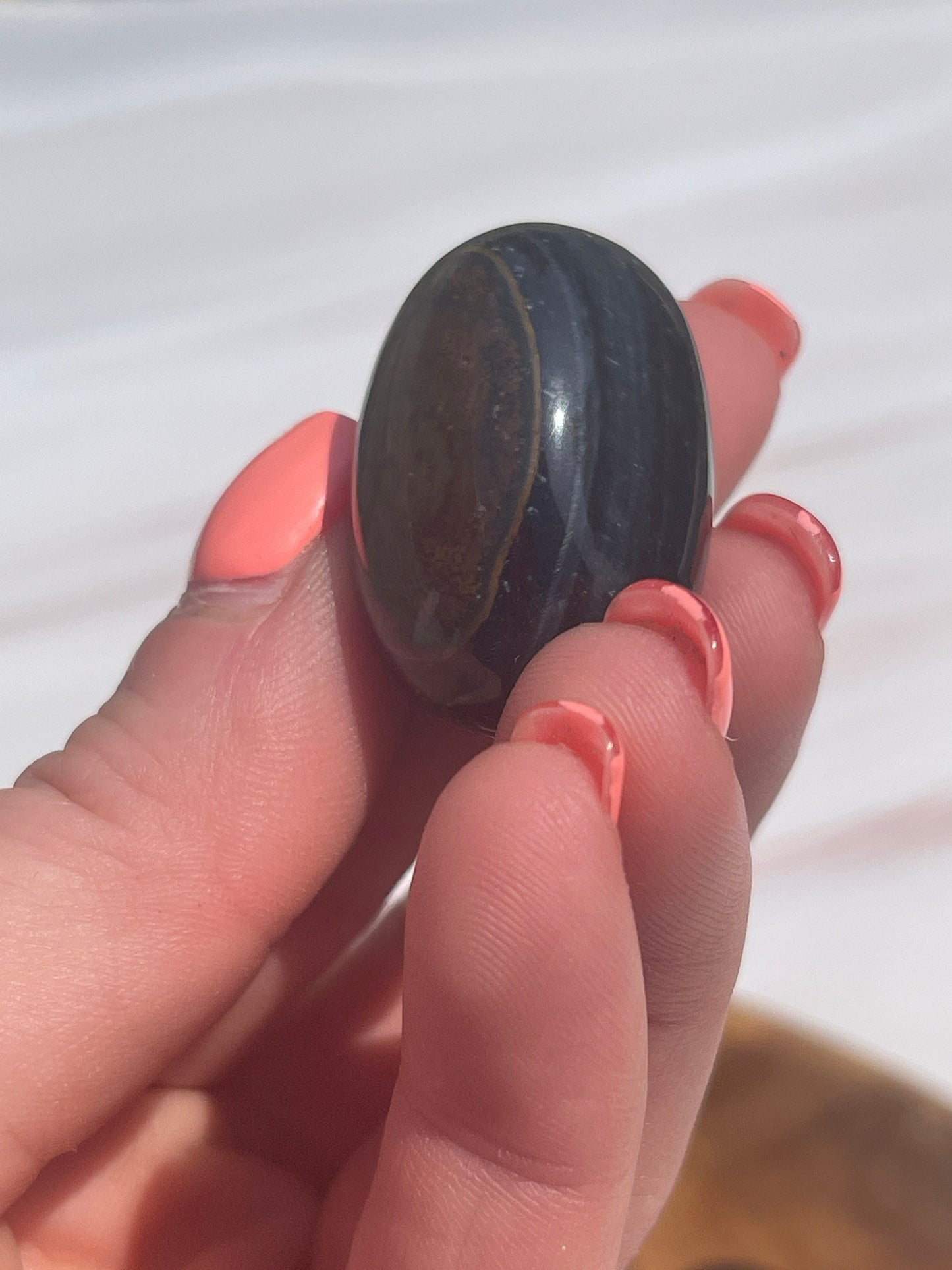 Blue Tiger Eye Tumbled Stone: Chakra Meditation Crystal