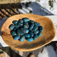 Blue Apatite Crystal Tumble: Pocket Stone Carving