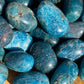Blue Apatite Crystal Tumble: Pocket Stone Carving