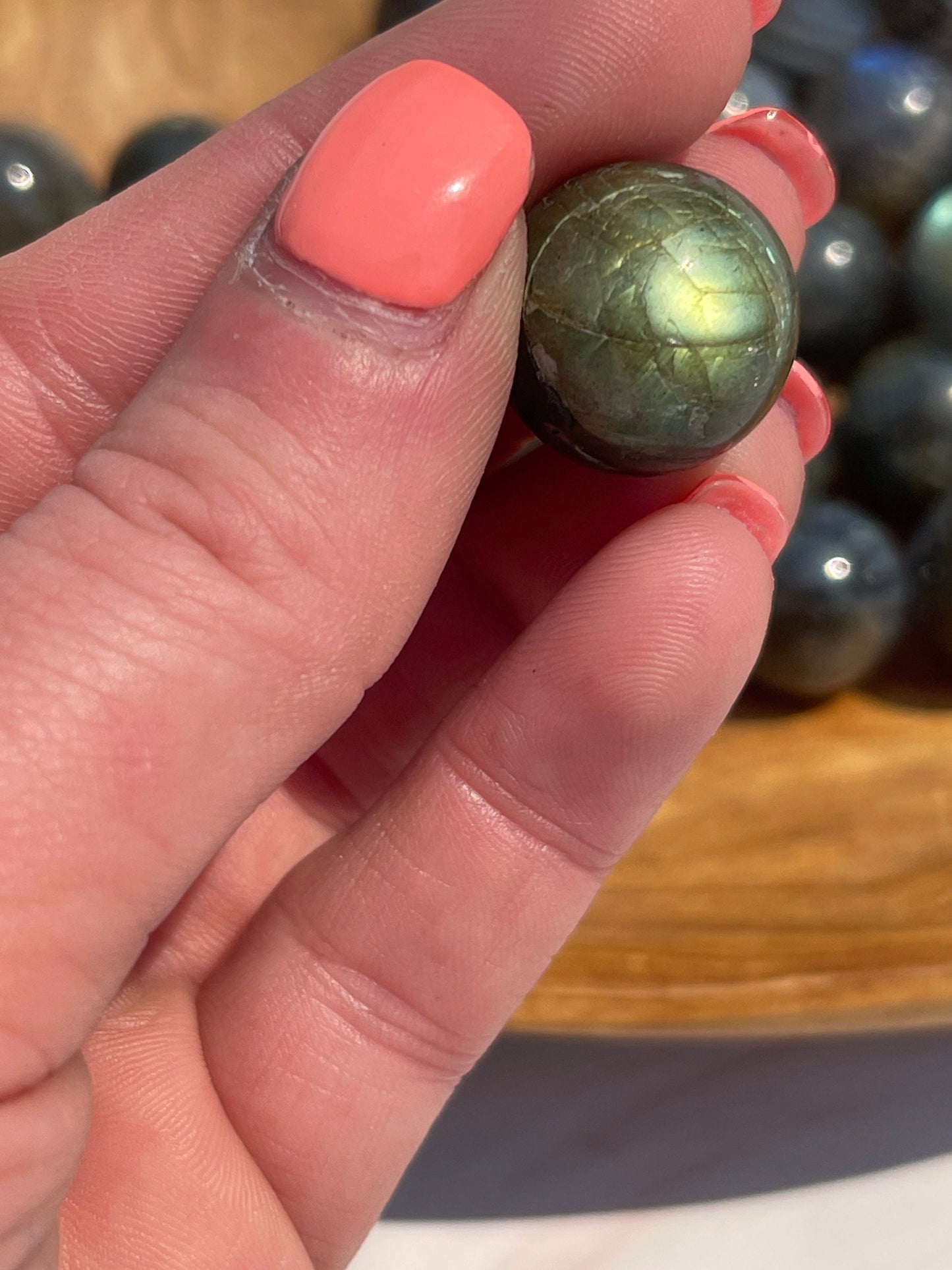 Mini Labradorite Crystal Sphere: Pocket Meditation Stone