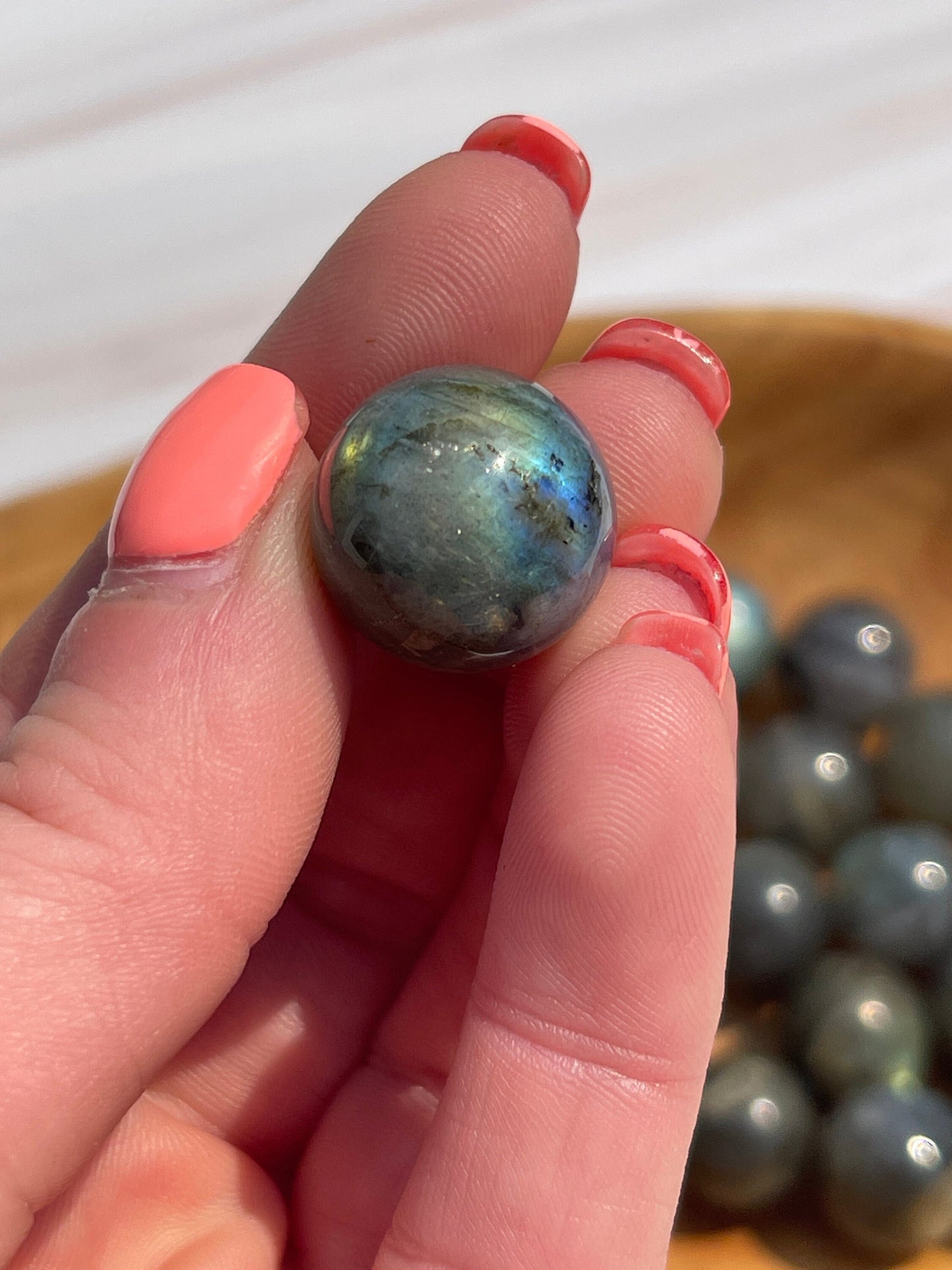 Mini Labradorite Crystal Sphere: Pocket Meditation Stone