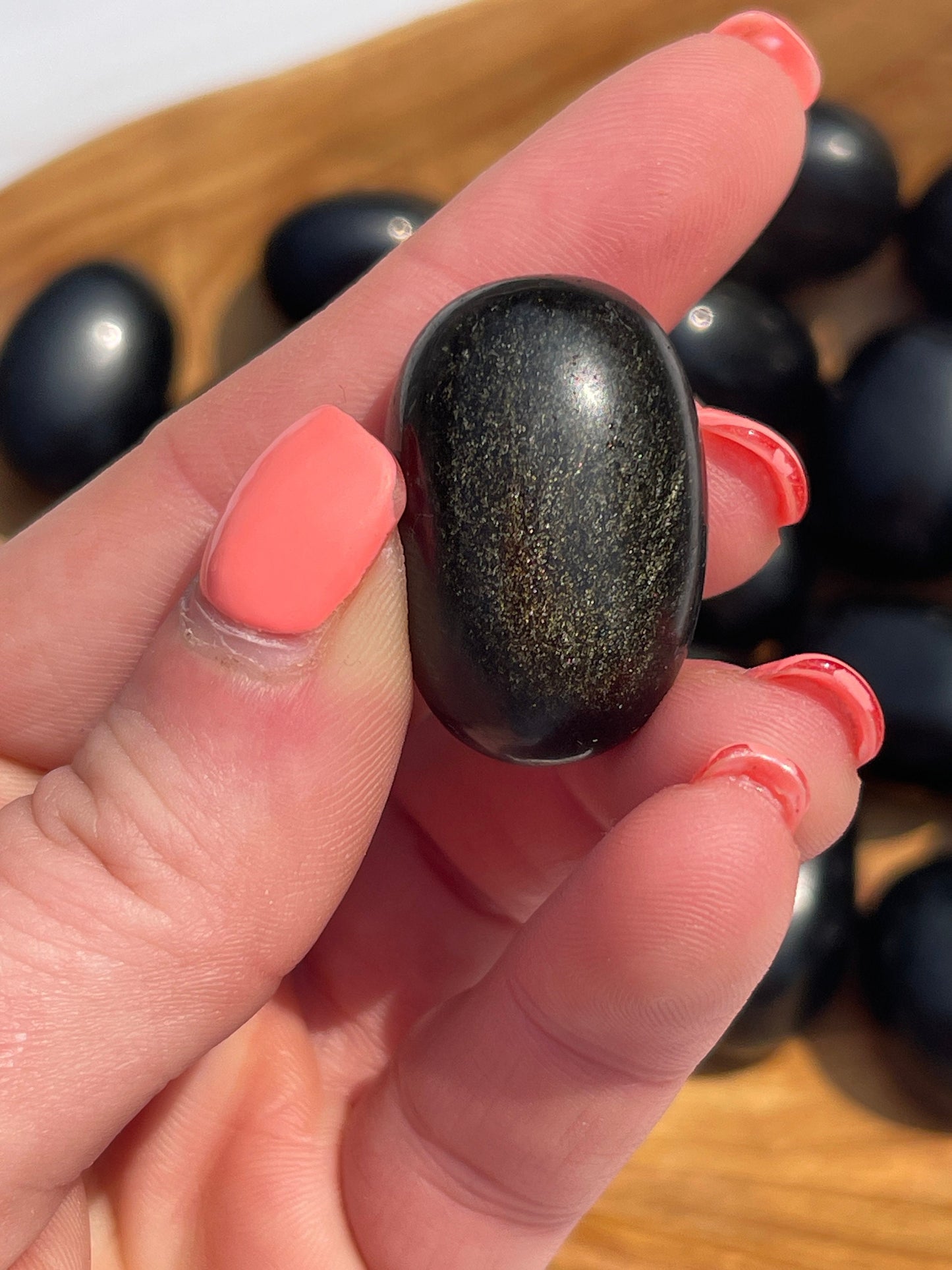Golden Sheen Obsidian Tumbled Stone: Pocket Meditation Crystal
