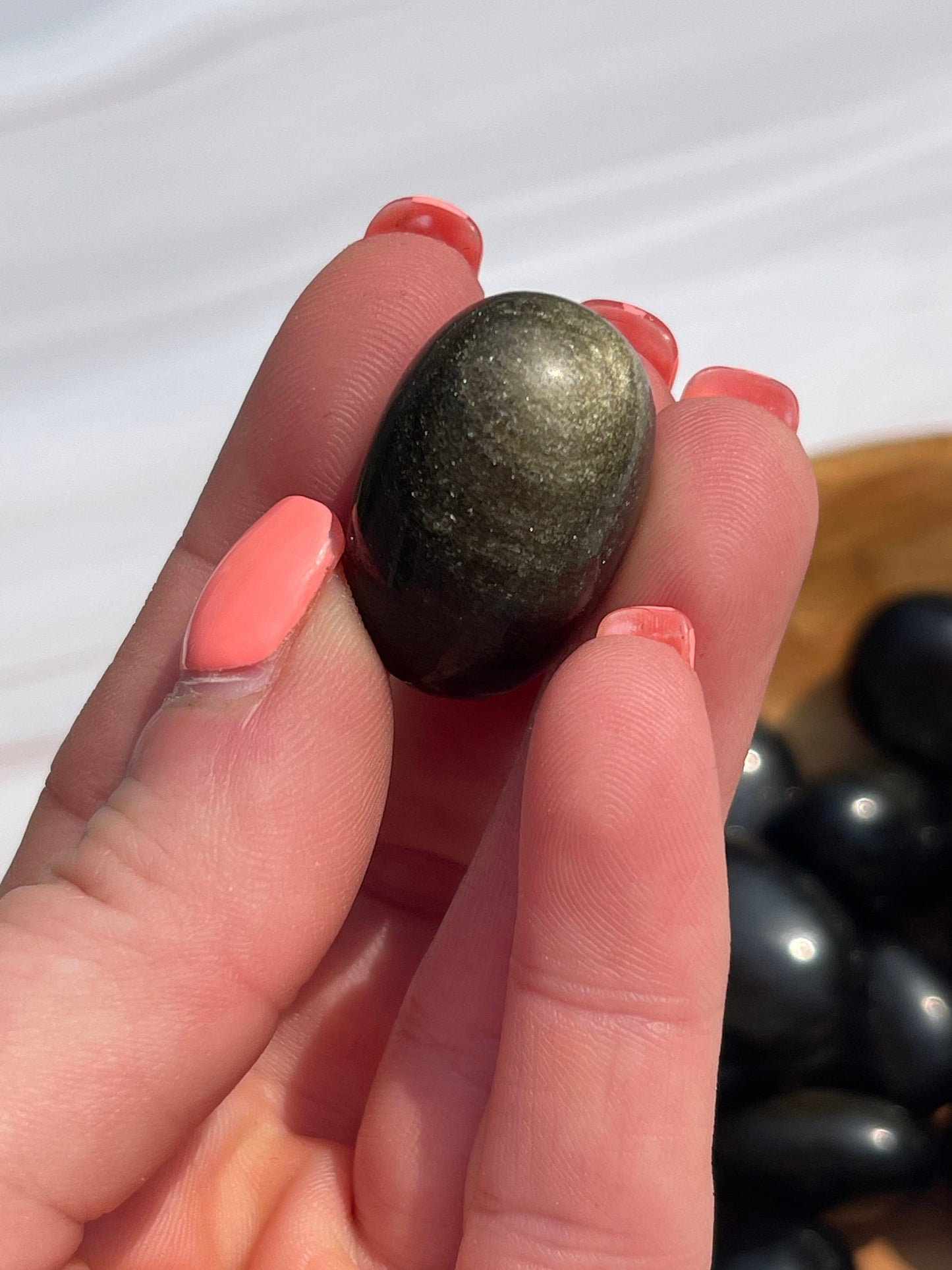 Golden Sheen Obsidian Tumbled Stone: Pocket Meditation Crystal
