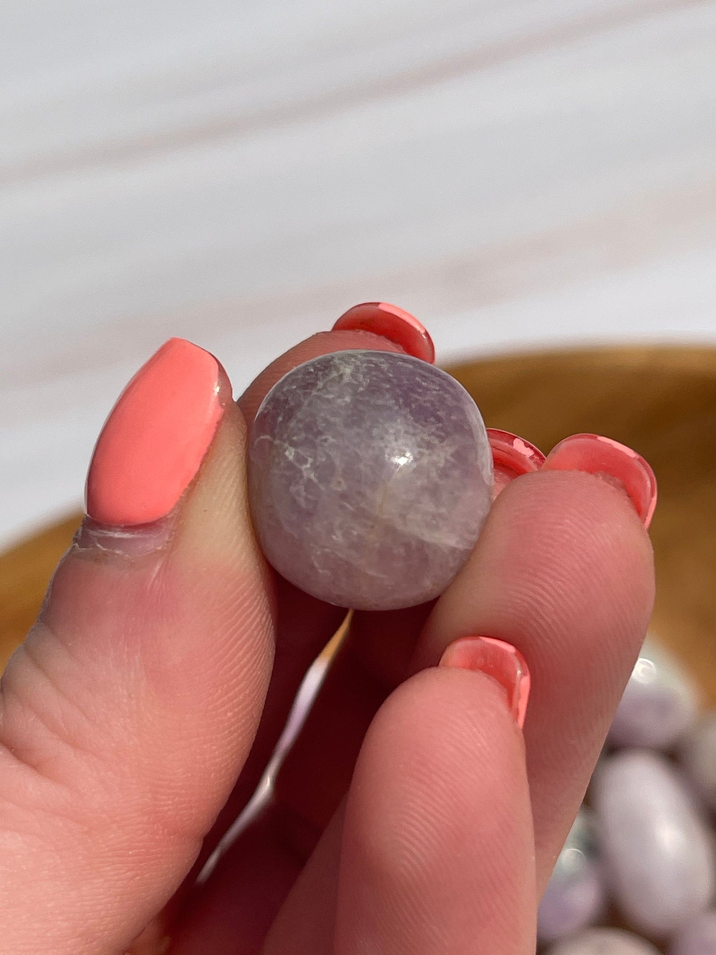 Kunzite Tumbled Stone: Pocket Meditation Crystal