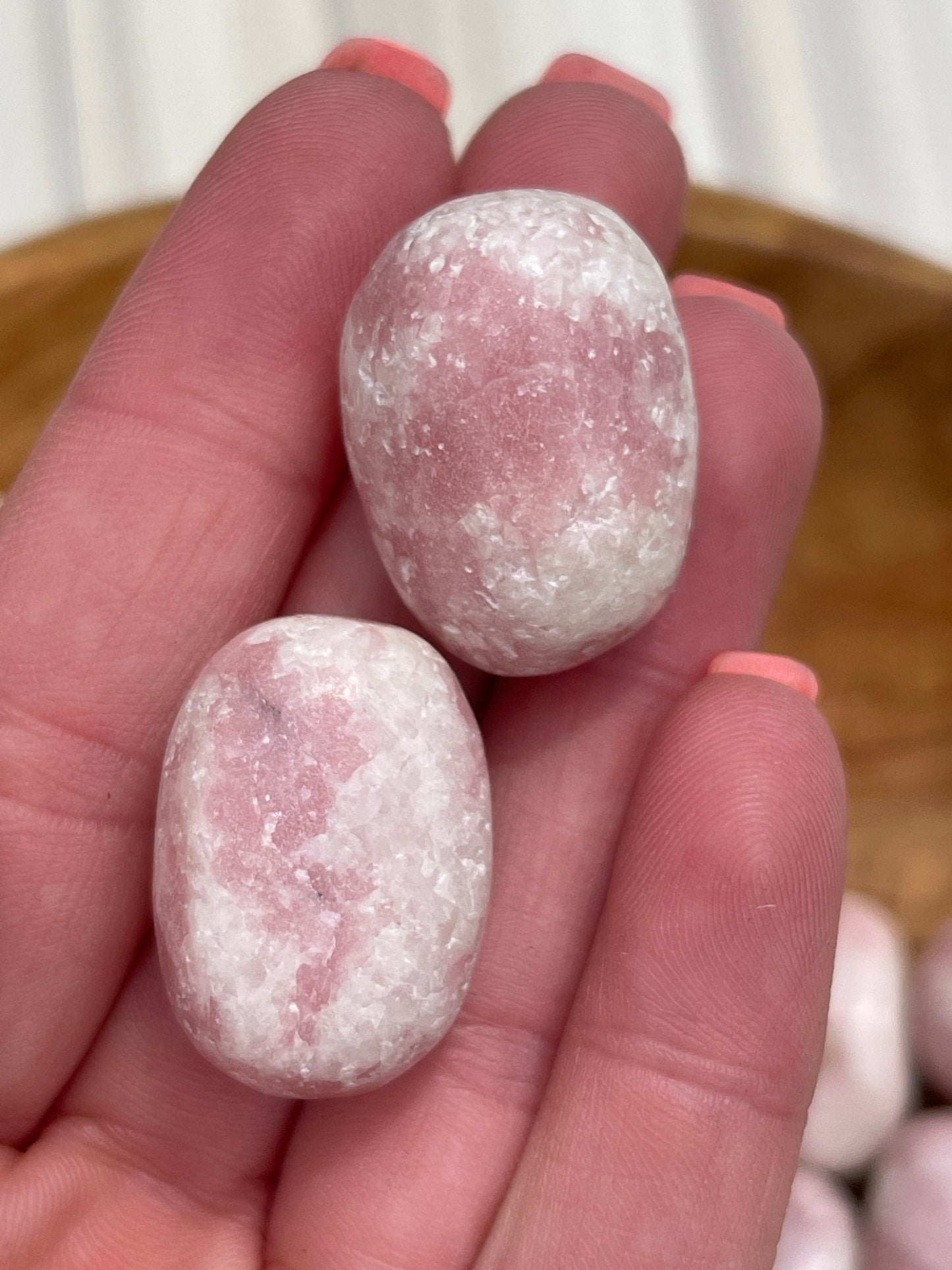 1 Pink Opal Tumbled Stone higher quality | crystal carving | meditation crystal | pocket stone