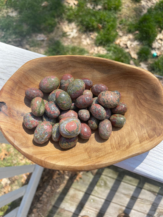 Unakite Crystal Tumbled Stone: Heart Chakra Meditation