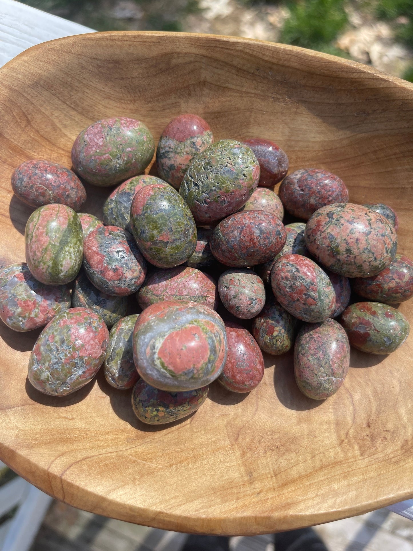 Unakite Crystal Tumbled Stone: Heart Chakra Meditation