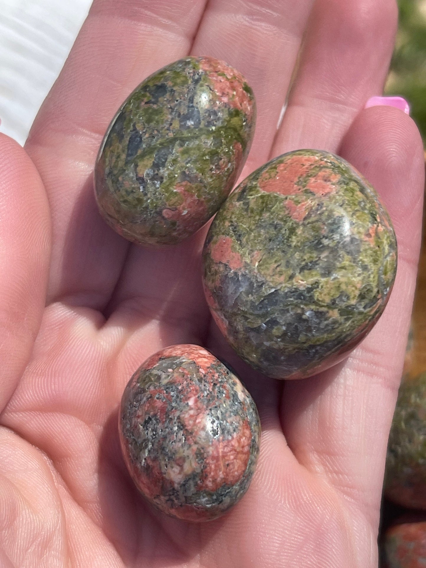 Unakite Crystal Tumbled Stone: Heart Chakra Meditation