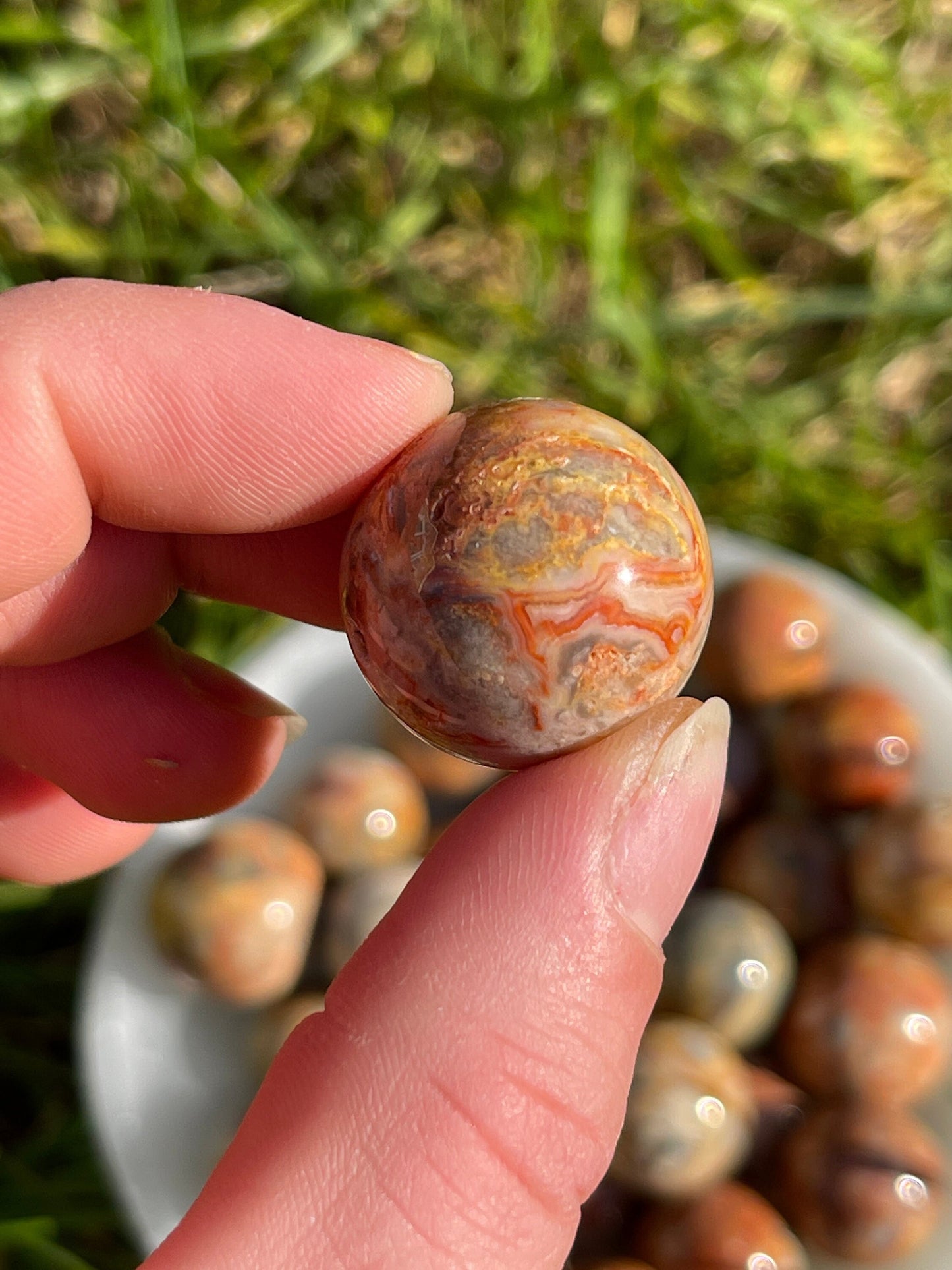 1 Crazy Lace Agate mini sphere