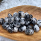 Black Tourmaline in Quartz Tumbled Stone: Meditation Pocket Stone