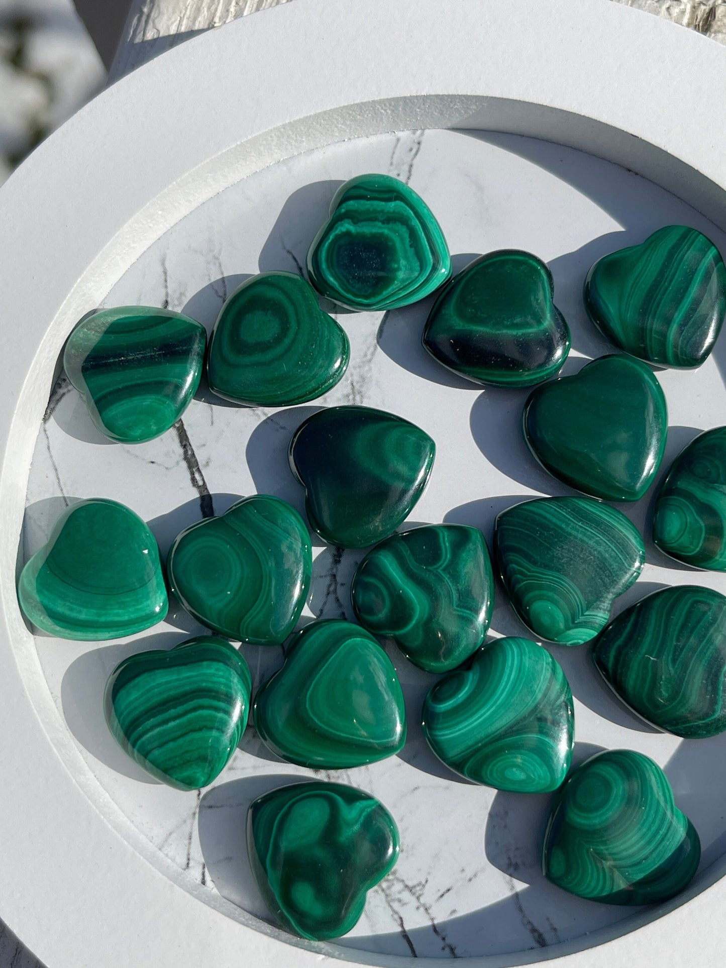 Mini Malachite Heart Carving