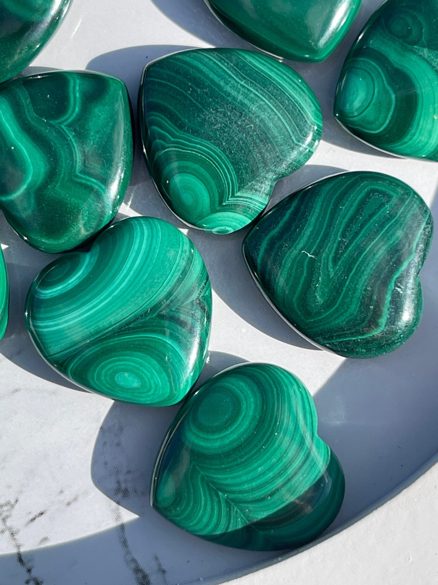 Mini Malachite Heart Carving