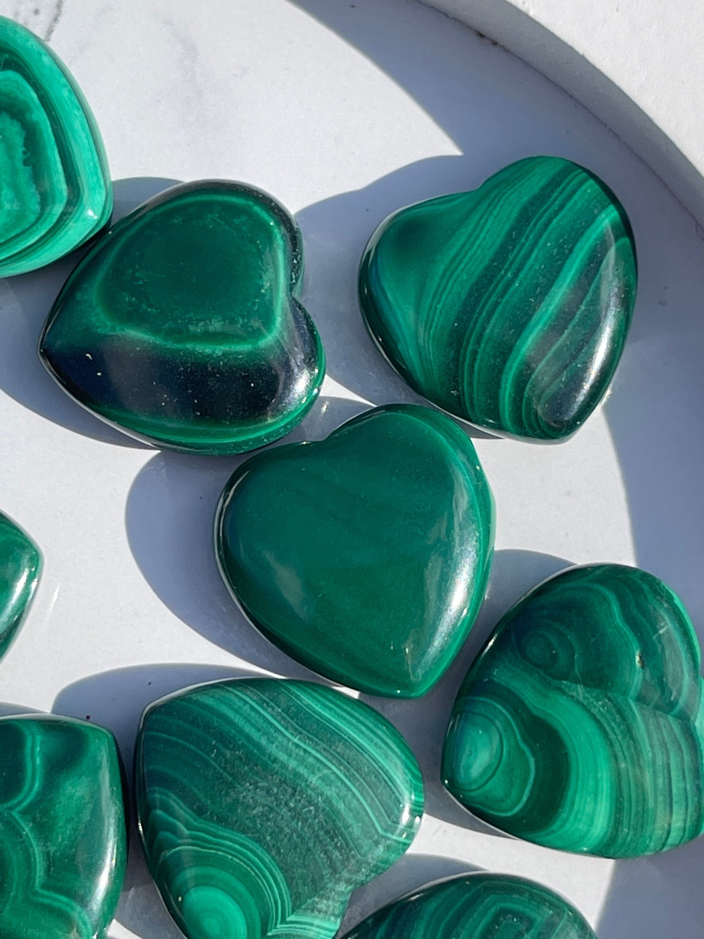 Mini Malachite Heart Carving