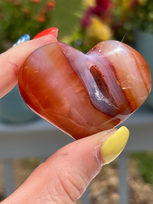 Carnelian Heart Palm Stone