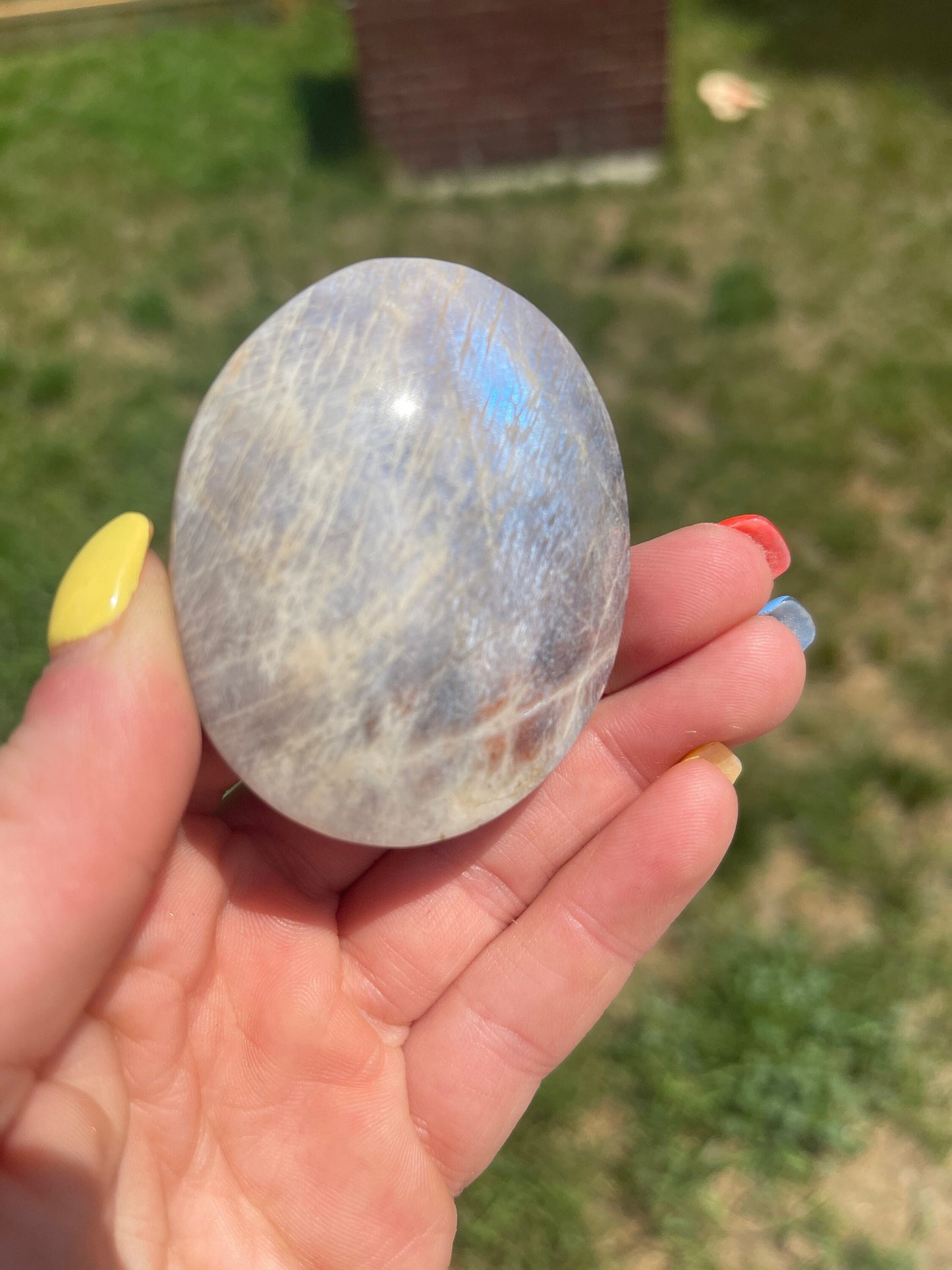 Moonstone Sunstone Palm Stone
