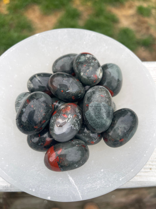 1 African Bloodstone Tumbled stone | tumbler crystals | pocket stone | manifestation crystal | abundance
