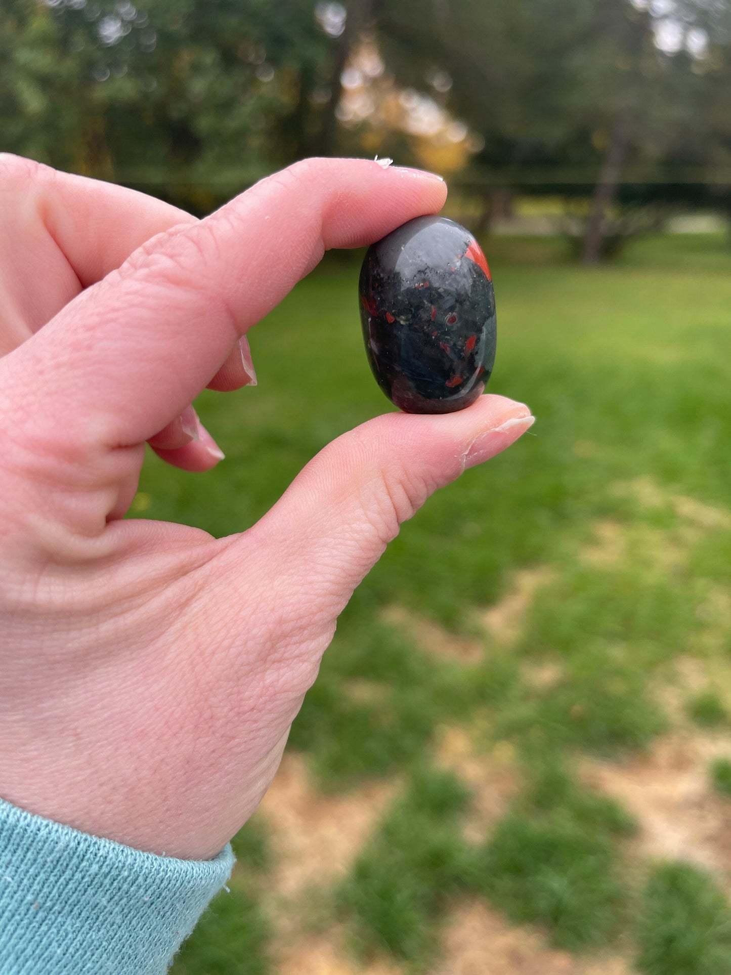 1 African Bloodstone Tumbled stone | tumbler crystals | pocket stone | manifestation crystal | abundance