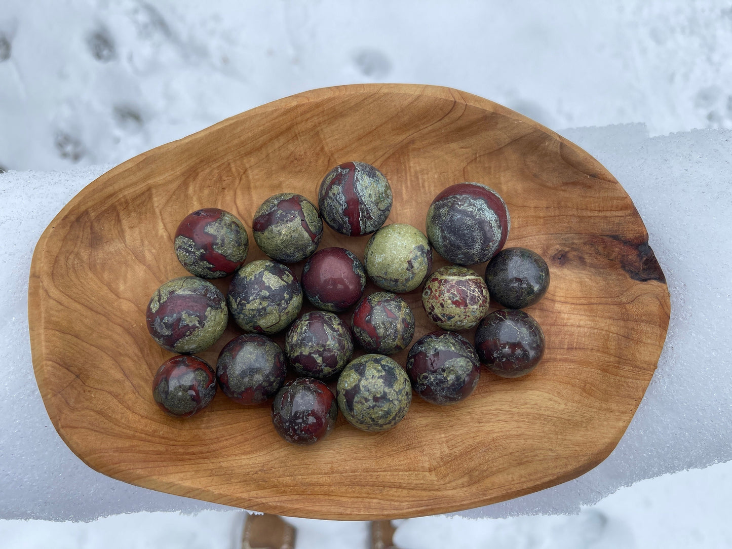 Dragon Stone Mini Sphere: Piemontite Crystal, Meditation Stone