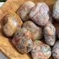 Crazy Lace Agate Heart Palm Stone: Chakra Cleansing Crystal Carving