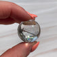 1 Clear quartz mini sphere with rainbows  | crystal carving | meditation crystal | pocket stone