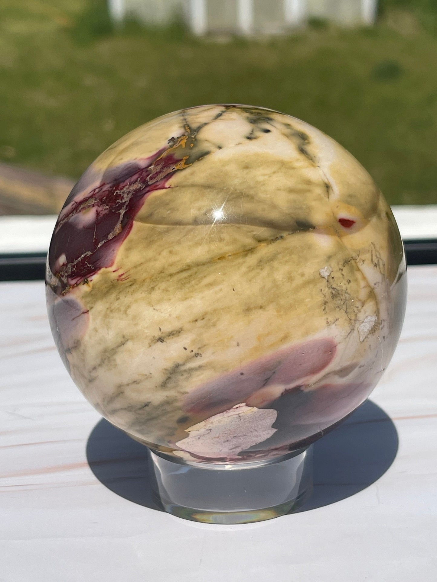 Mookaite Jasper Crystal Sphere: Australian Carved Stone (3.6in)