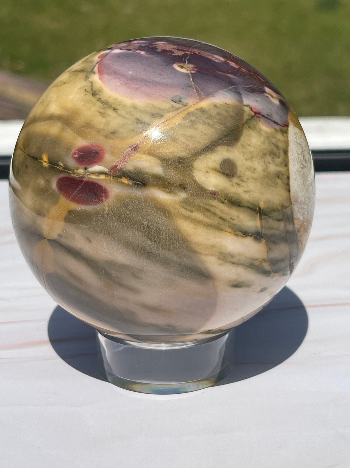 Mookaite Jasper Crystal Sphere: Australian Carved Stone (3.6in)