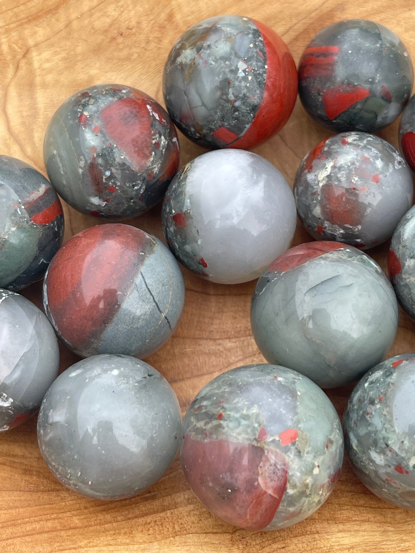African Bloodstone Mini Sphere: Manifestation Crystal, Abundance
