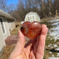 1 Fire Quartz Heart Palm Stone