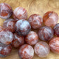 1 Mini fire quartz sphere | crystal carving | meditation stone | red hematoid sphere
