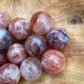 1 Mini fire quartz sphere | crystal carving | meditation stone | red hematoid sphere