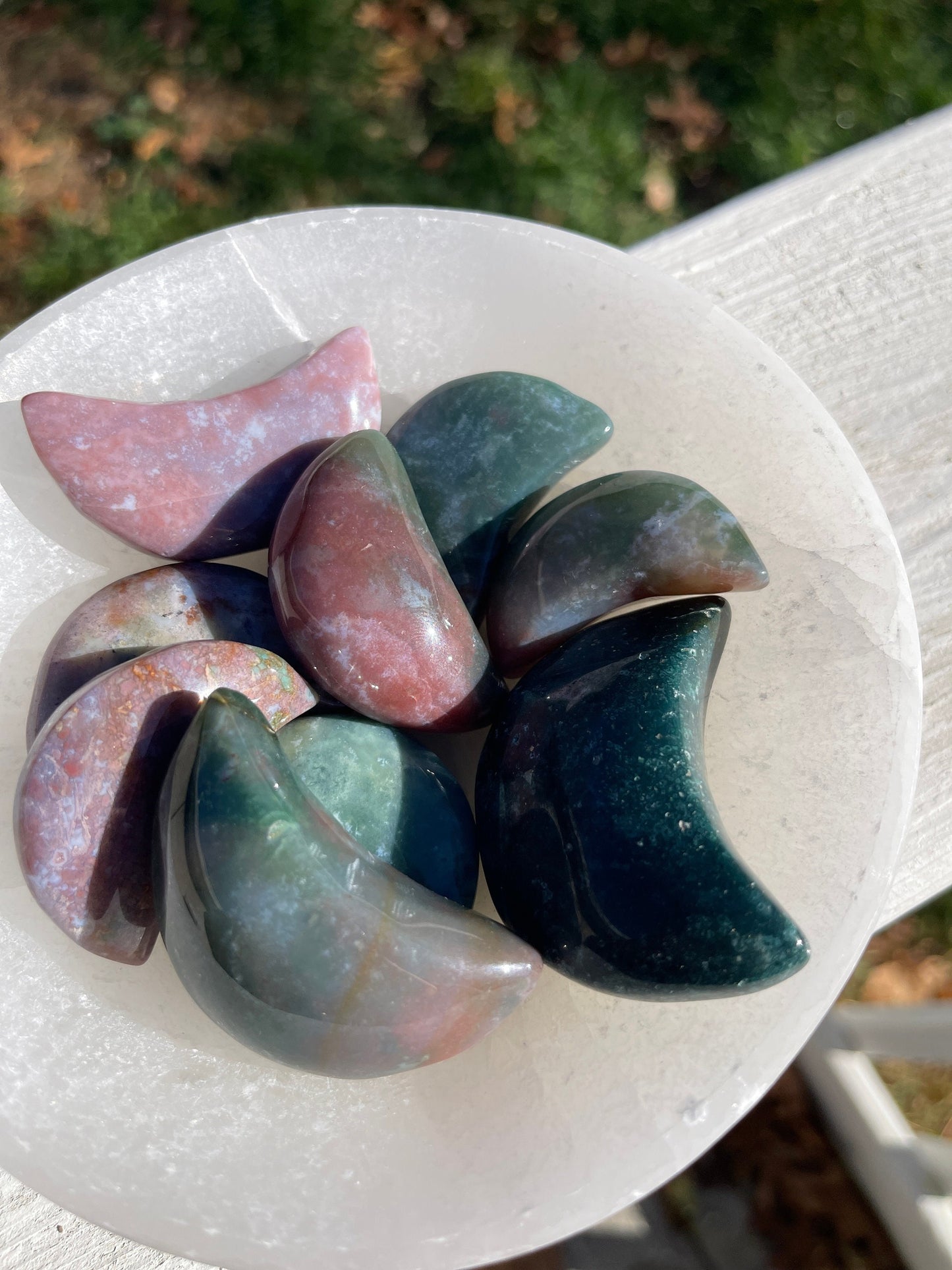 1 Ocean Jasper Moon Carving