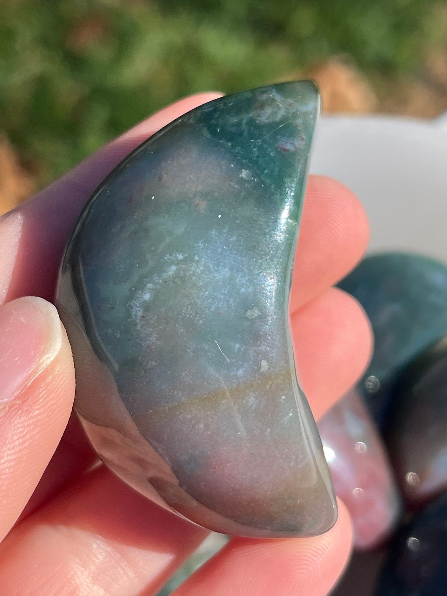 1 Ocean Jasper Moon Carving