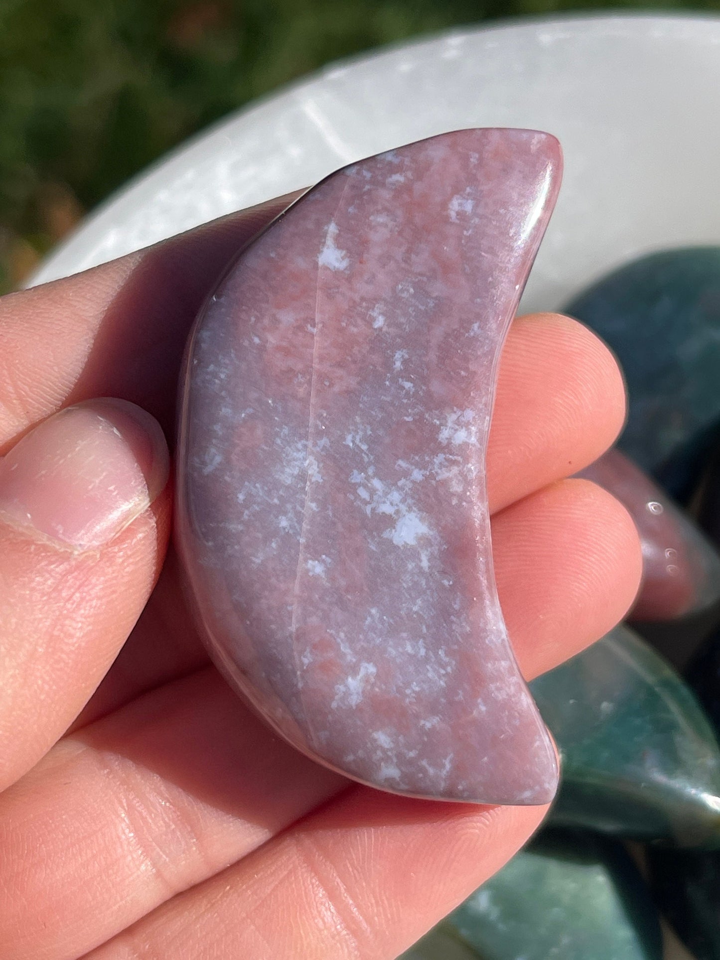 1 Ocean Jasper Moon Carving
