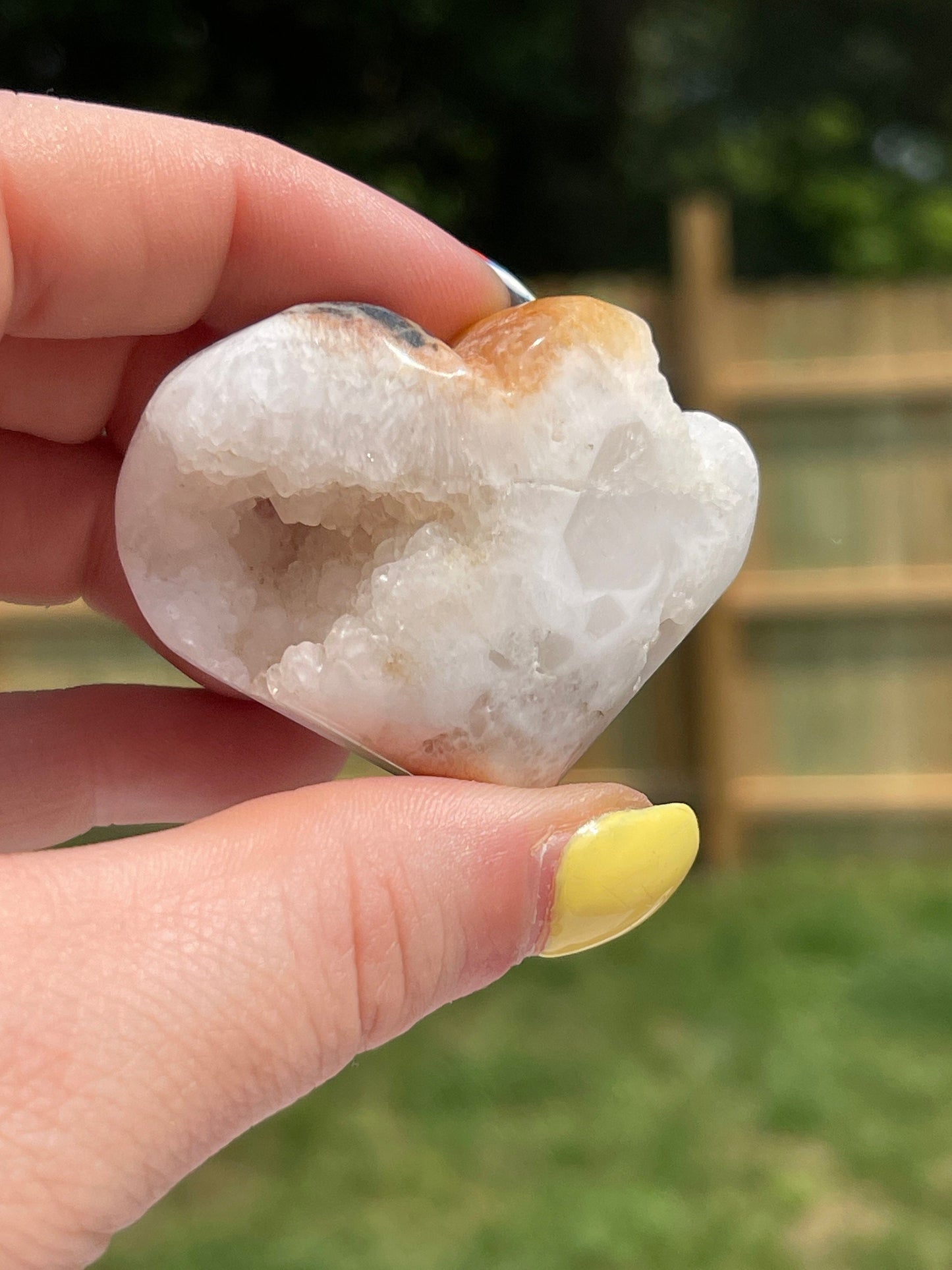 Druzy Sphalerite Heart Palm Stone