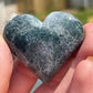 Moss Agate Heart Palm Stone: Crystal Carving, Meditation Gift