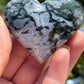 Moss Agate Heart Palm Stone: Crystal Carving, Meditation Gift