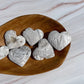 White Crazy Lace Agate Heart Palm Stone