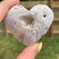 White Crazy Lace Agate Heart Palm Stone