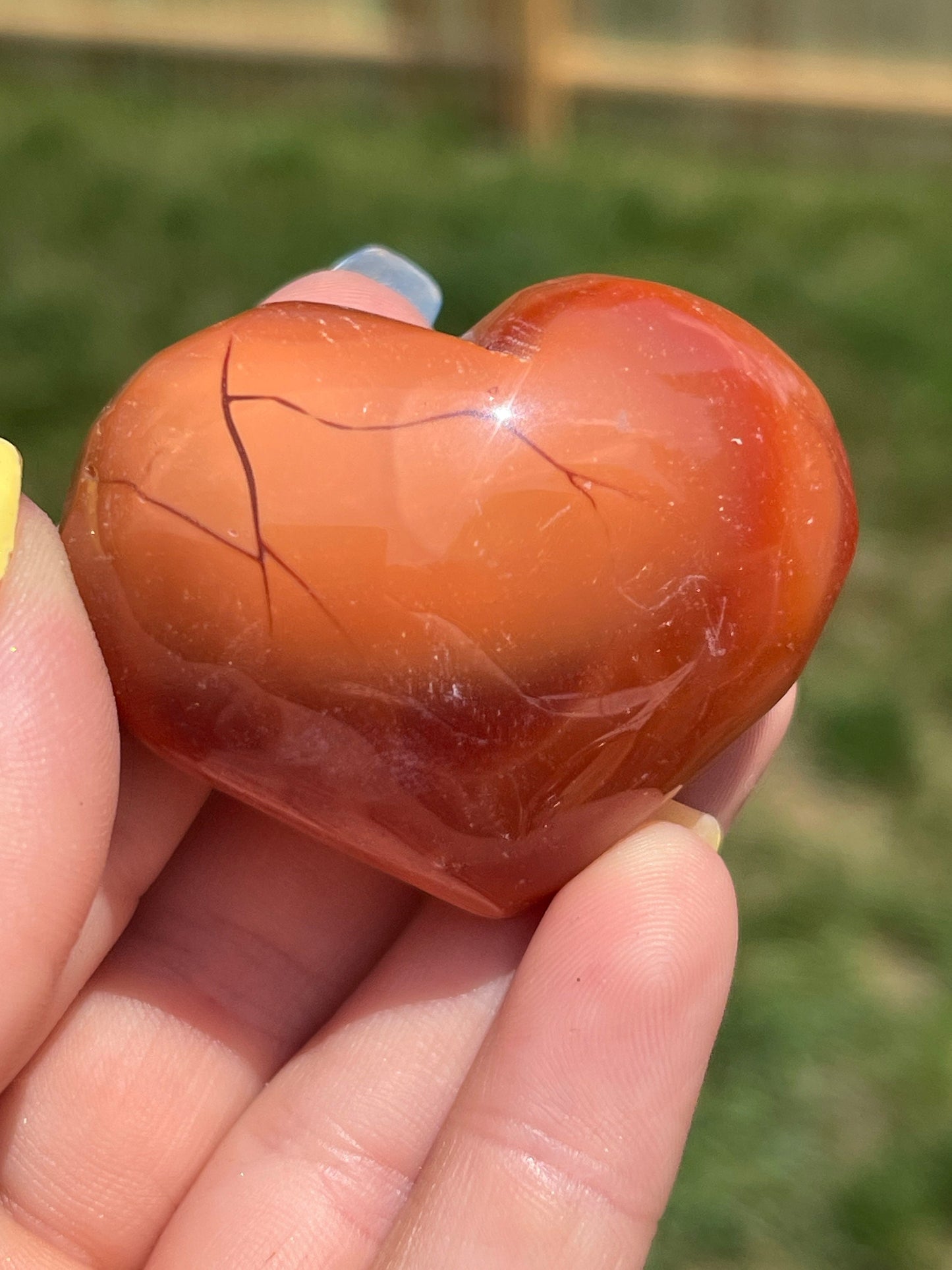 Carnelian Heart Palm Stone
