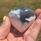 Orca Agate Heart Palm Stone