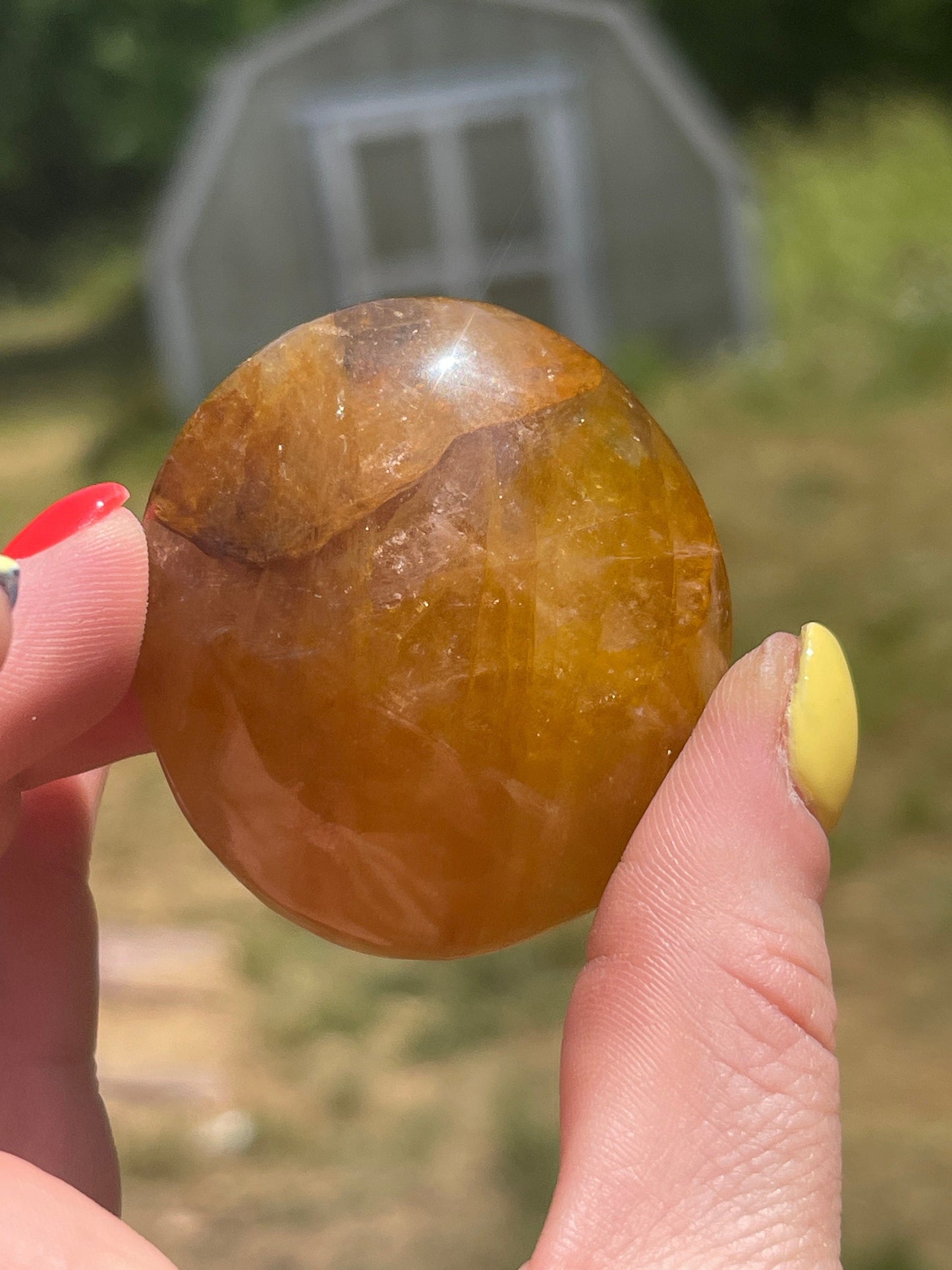 Golden Healer Quartz Palm Stone