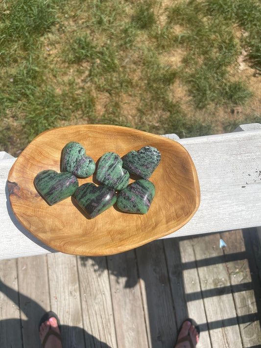 Ruby Zoisite Heart Carving