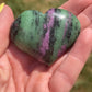 Ruby Zoisite Heart Carving