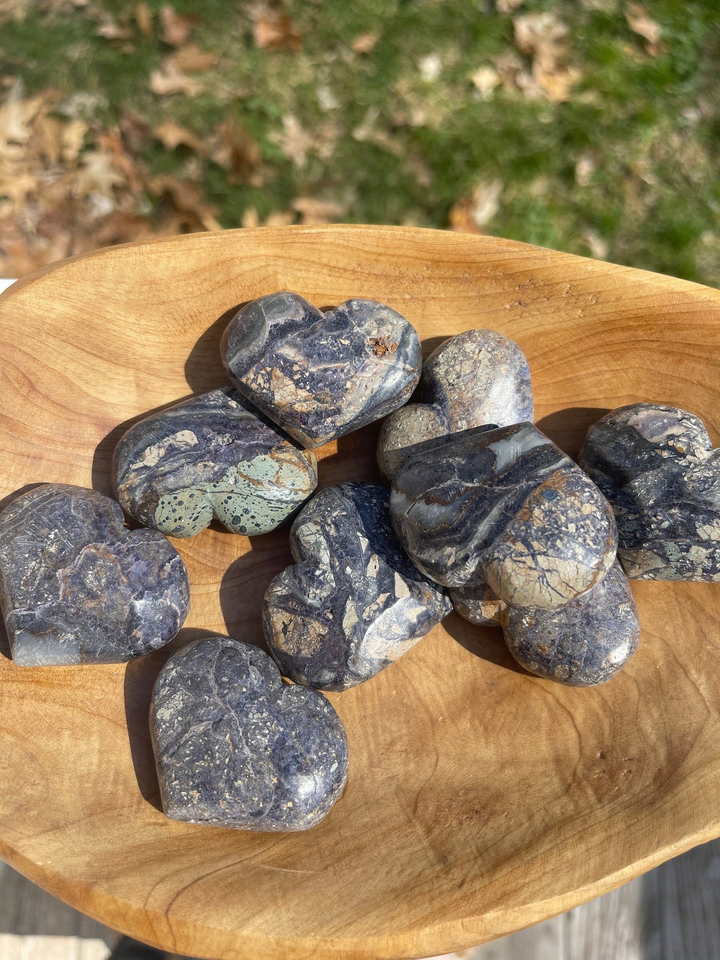 Purple Breccia Jasper Heart Carving: Grounding Meditation Crystal