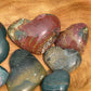 Ocean Jasper Heart Palm Stone: Crystal Carving, Meditation Stone